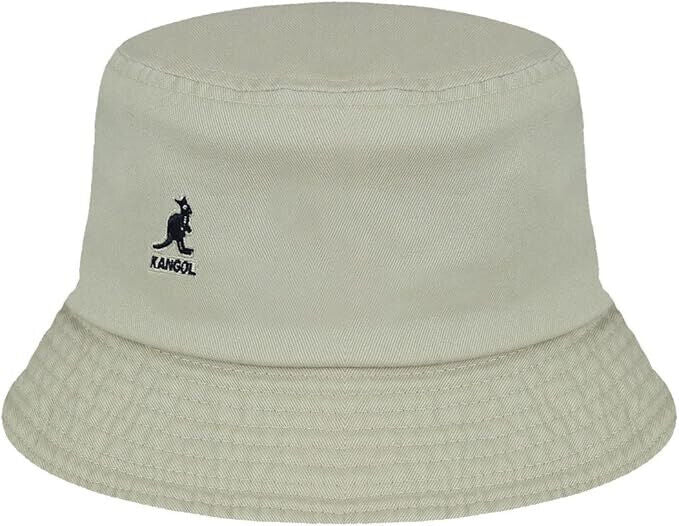 Kangol Washed Khaki Tan Black Logo K4224HT Boonie Bucket Hat Unisex Adult Small