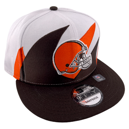 New Era Cleveland Browns Sharktooth Retro Wave NFL White 9FIFTY Snapback Hat Cap