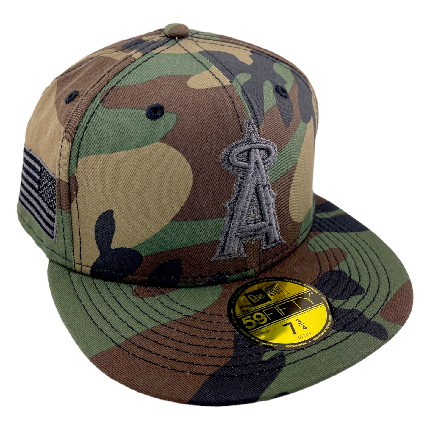 New Era Los Angeles Angels MLB Camouflage Metallic Camo Flag 59Fifty Fitted Hat Cap