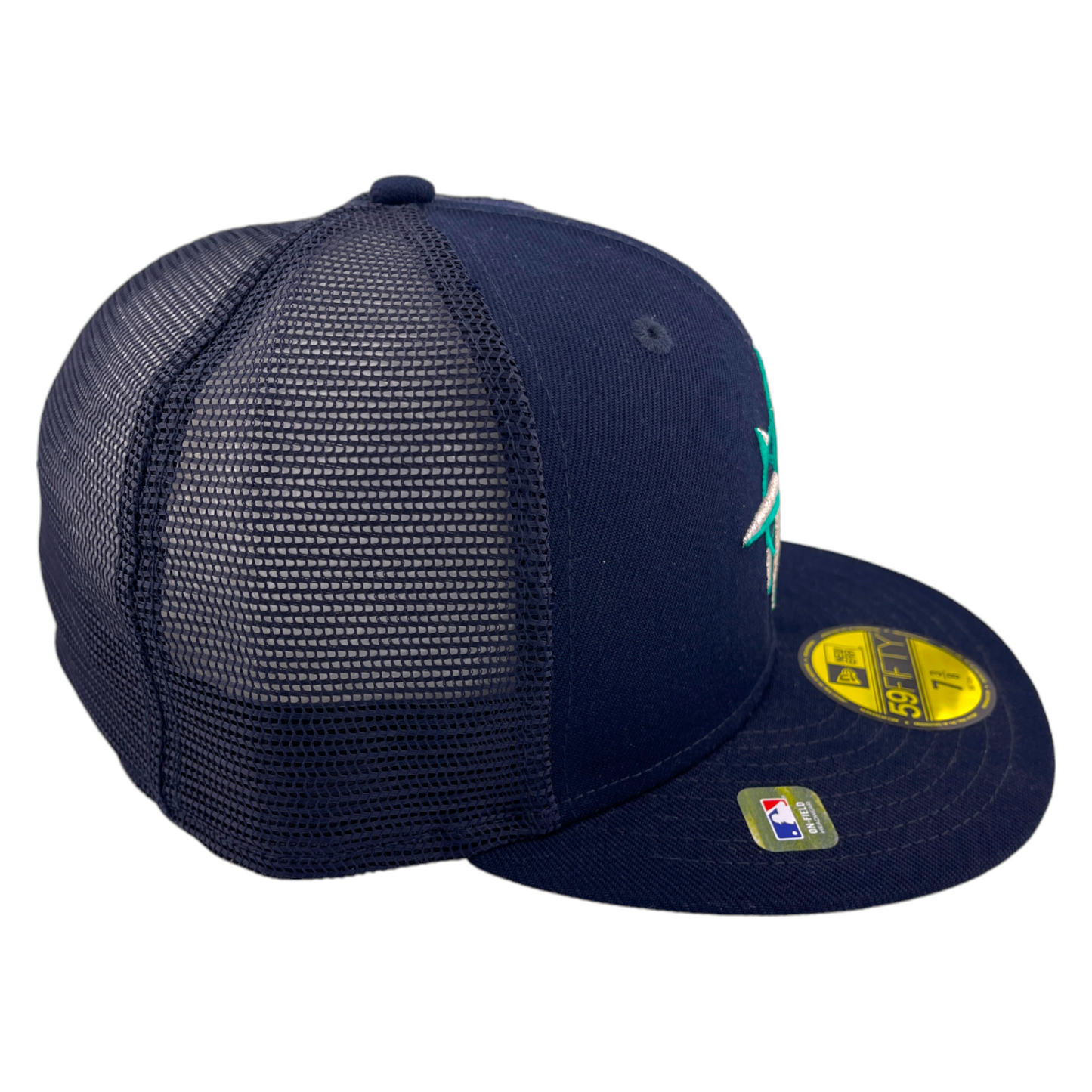 New Era Seattle Mariners Batting Practice Mesh Back Blue/Grey 59FIFTY Fitted Hat Cap