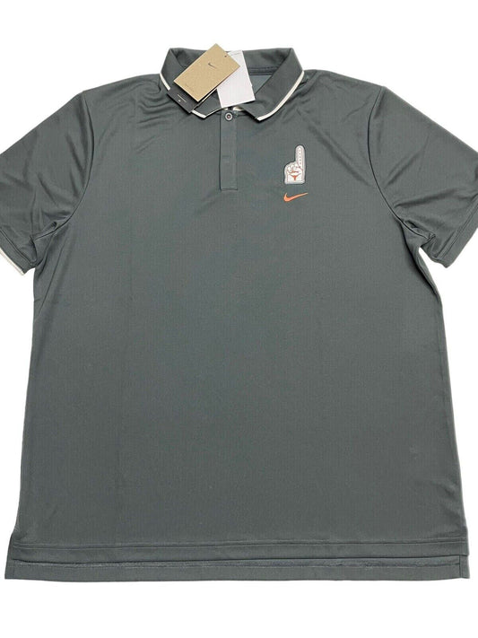 Nike Texas Longhorns #1 Finger Logo Grey Polo DQ9370-060 Men’s