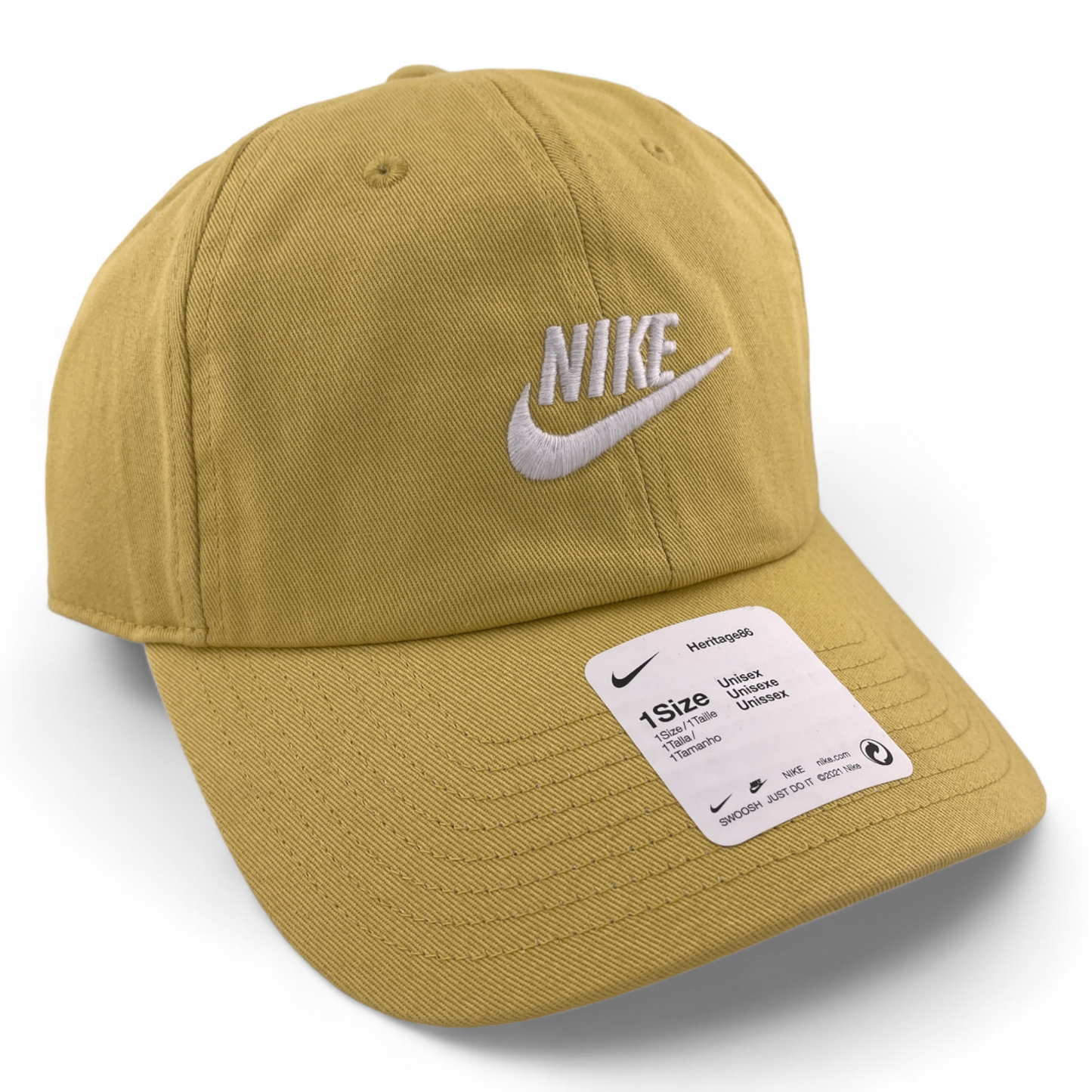 Nike Logo Heritage86 Yellow Gold 913011-700 Adult Unisex OSFM Strapback Hat Cap