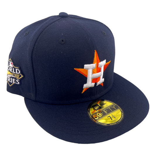 New Era Houston Astros 2022 World Series Patch Navy/Black UV 59FIFTY Fitted Hat Cap