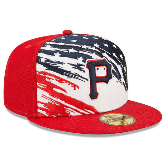 New Era Pittsburgh Pirates 4th of July Flag On-Field 59FIFTY Fitted Hat Cap