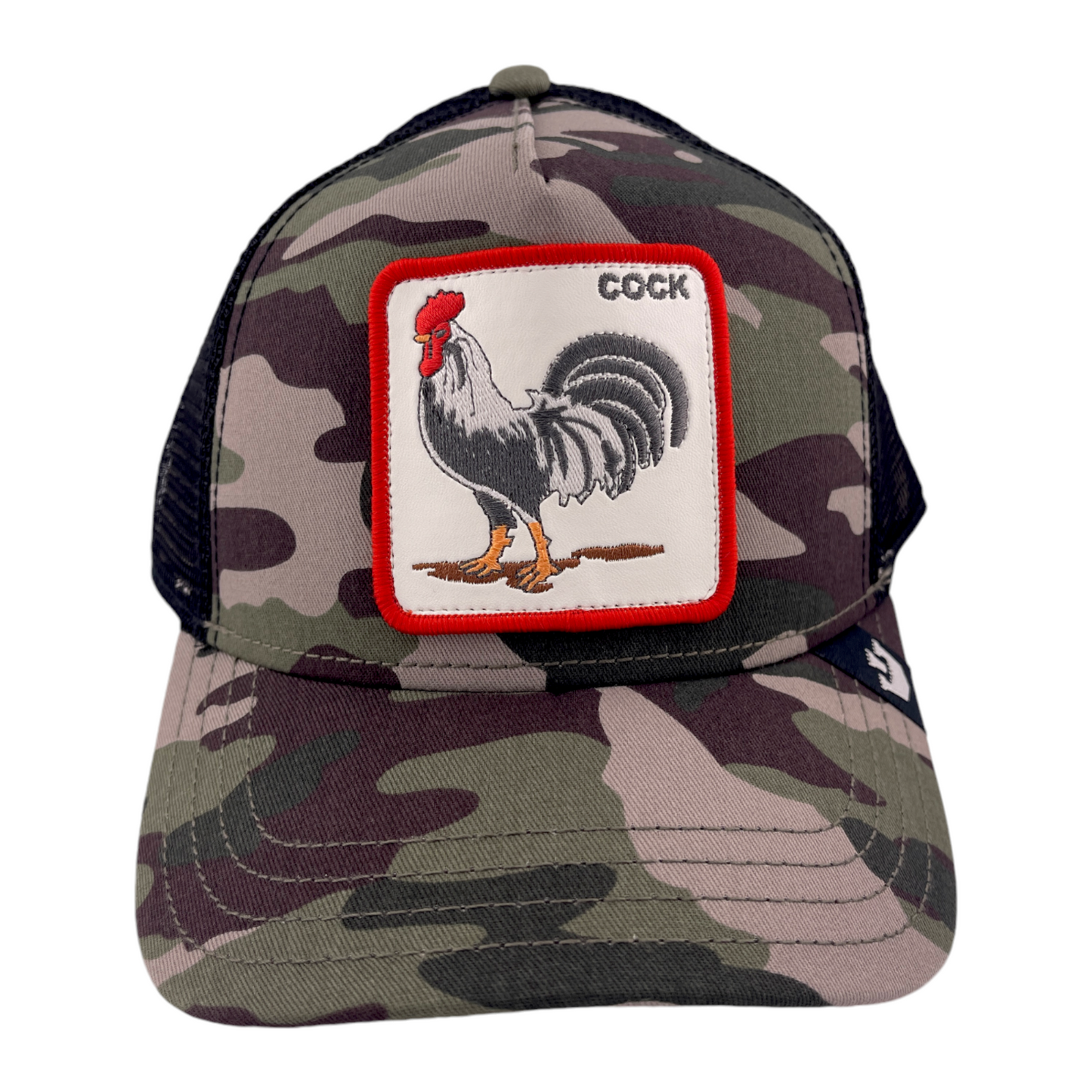 Goorin Bros Cock The Rooster Farm Camo Camouflage Mesh Back Trucker Snapback Hat