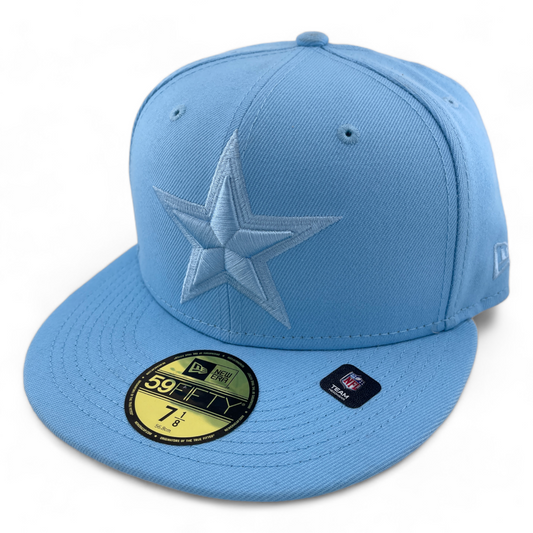 New Era Dallas Cowboys NFL Solid Color Pack Teal Blue 59FIFTY Fitted Hat Cap