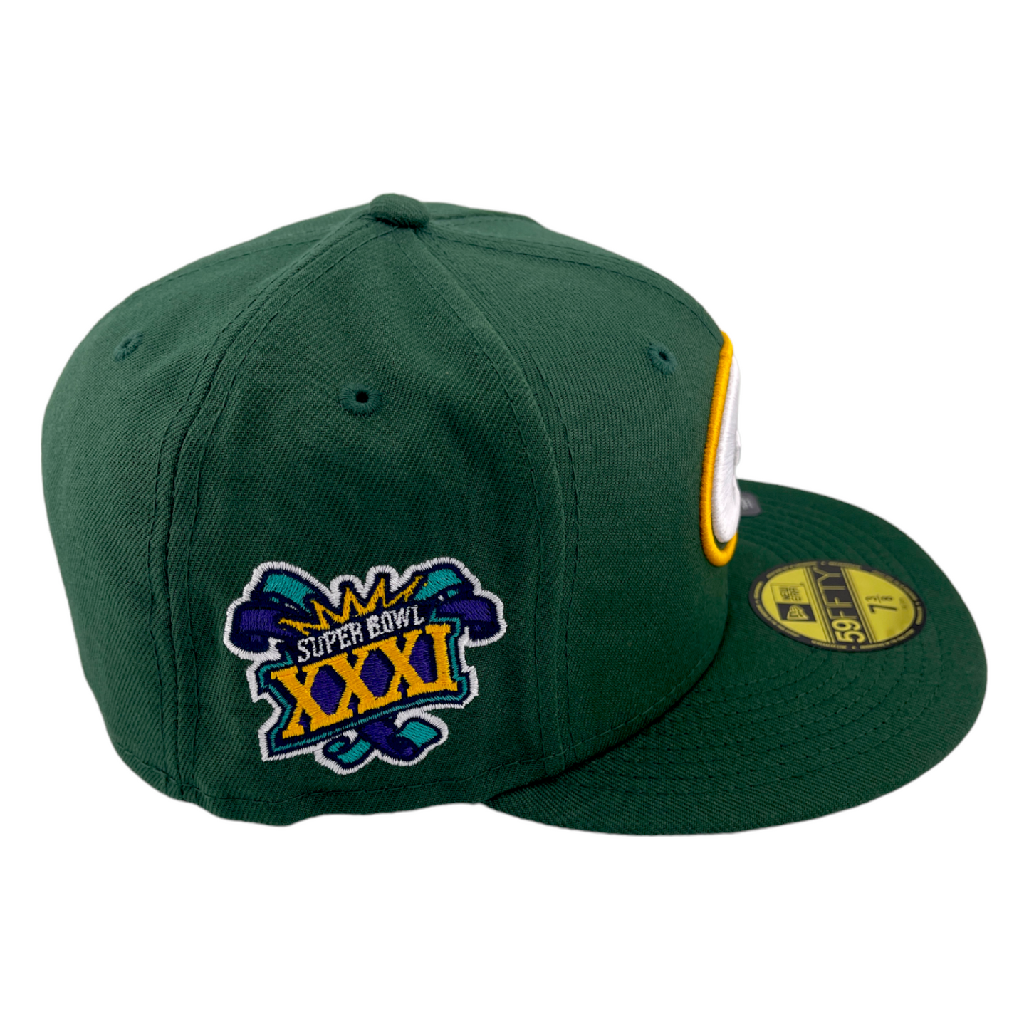 New Era Green Bay Packers Super Bowl XXXI Patch Green/Grey UV 59Fifty Fitted Hat Cap