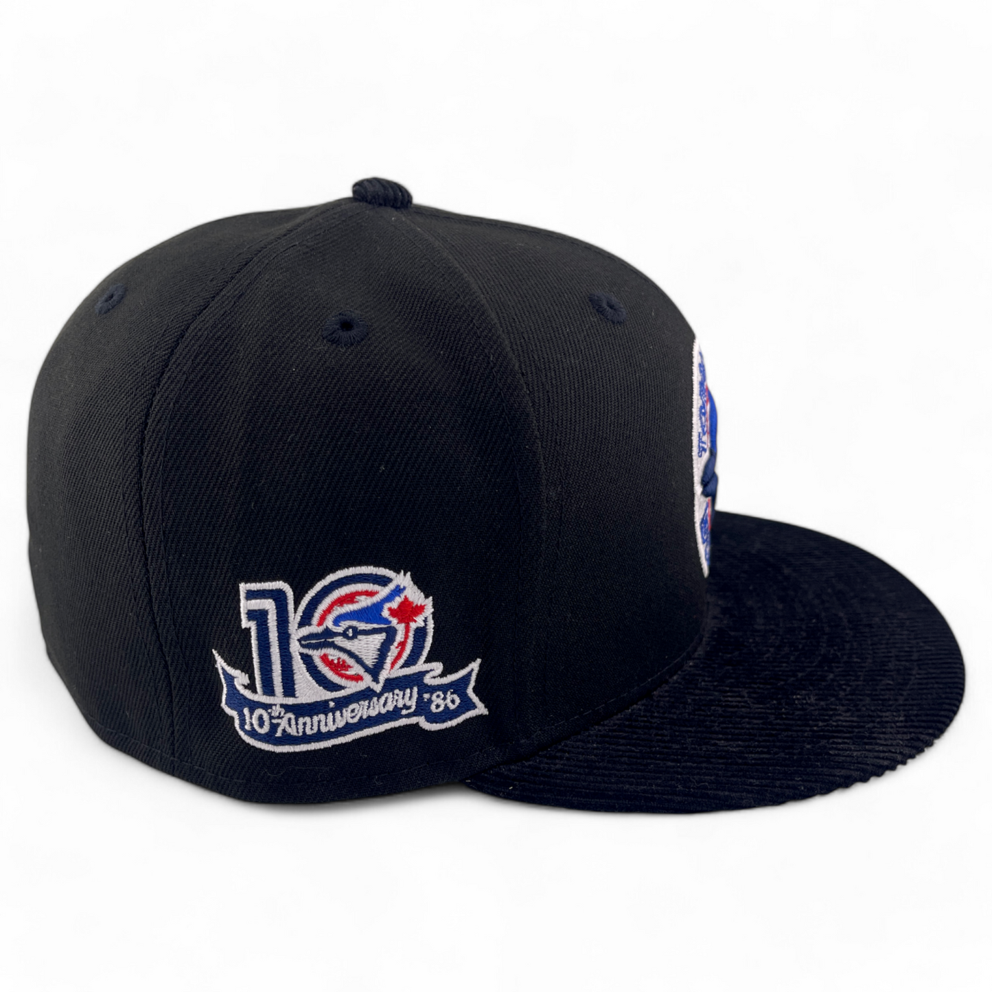 New Era Toronto Blue Jays MLB Black Cord Corduroy Visor Patch 59FIFTY Fitted Hat