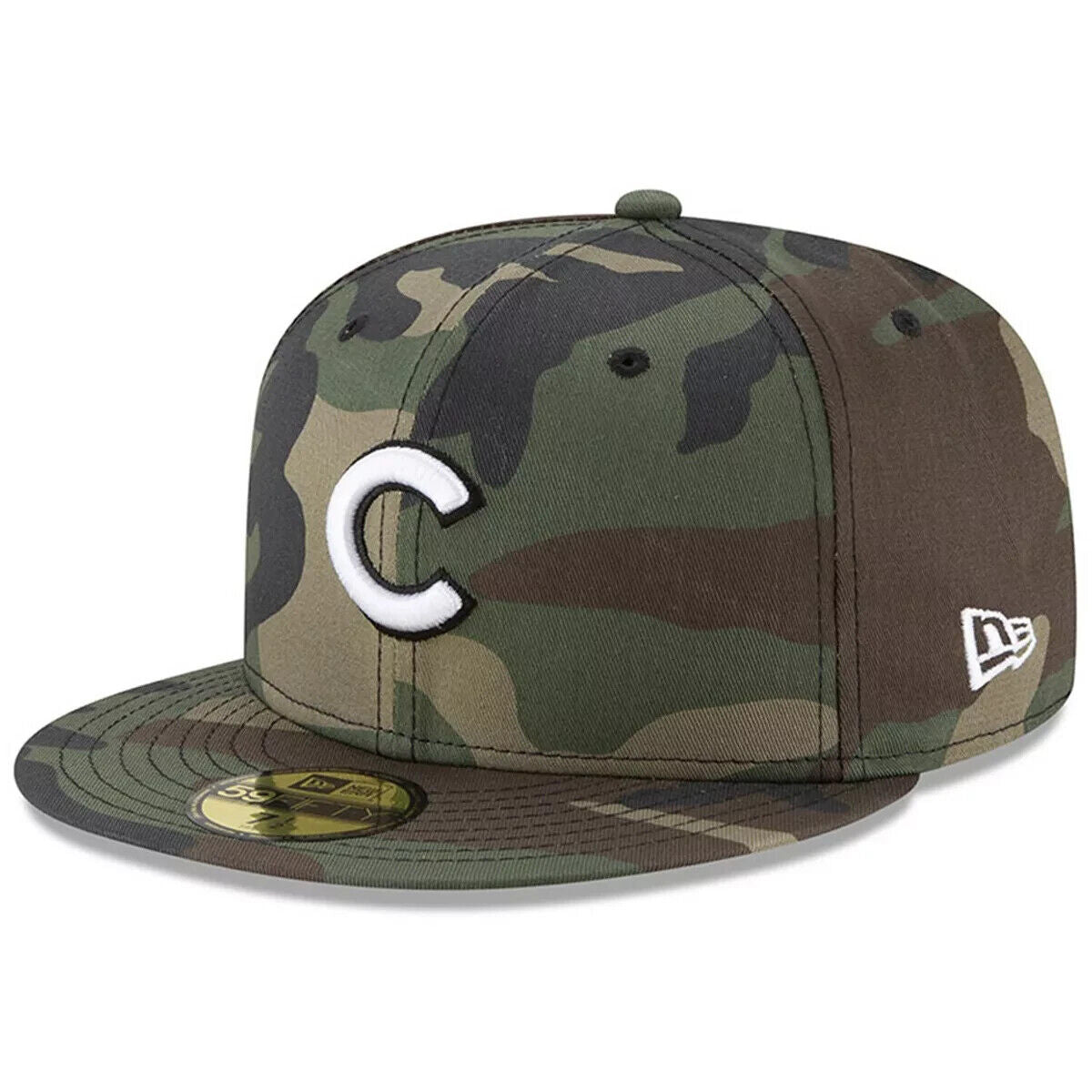 New Era Chicago Cubs Woodland Camouflage MLB Camo 59FIFTY Fitted Hat Cap