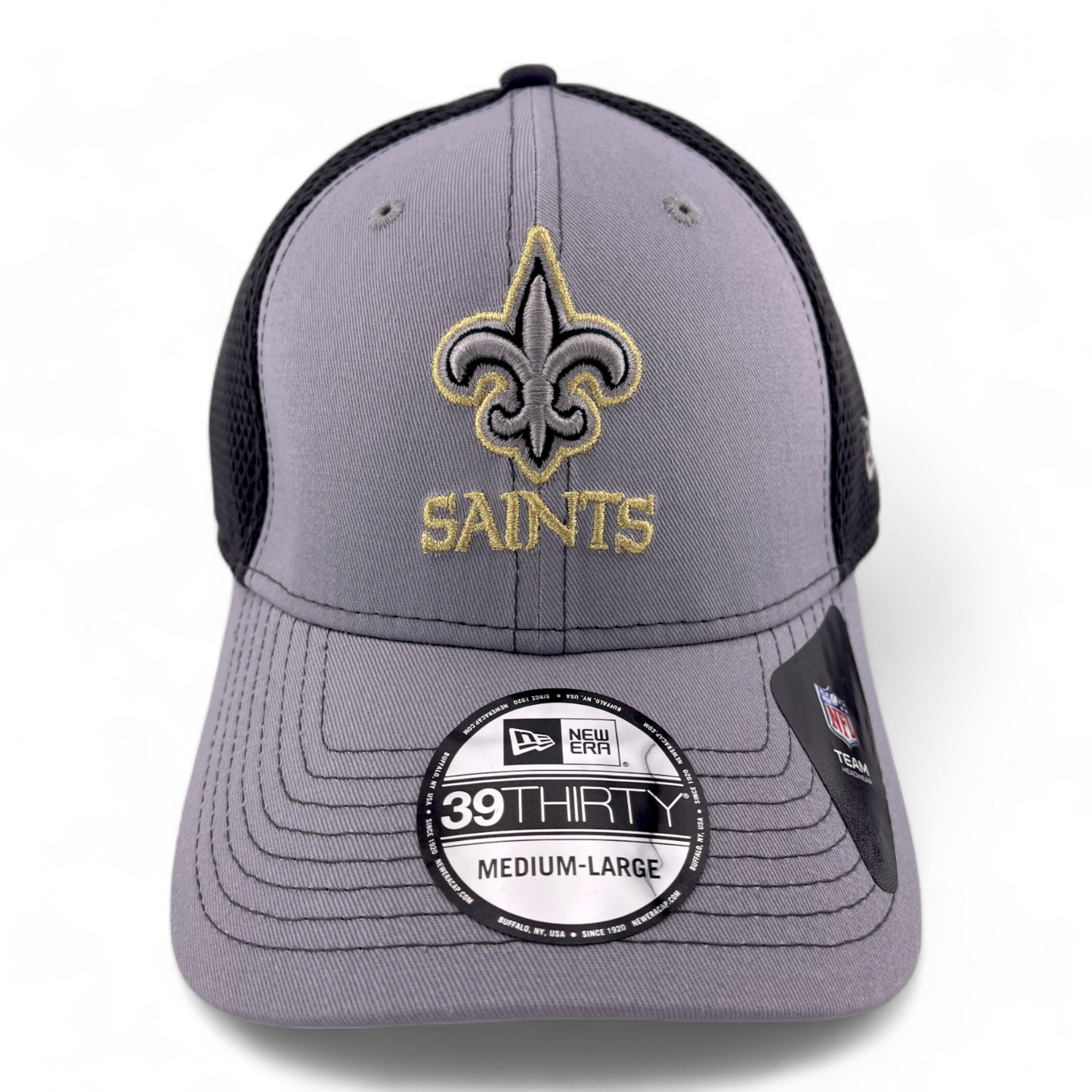 New Era New Orleans Saints NFL Greyed Out Neo Mesh 39Thirty Hat Cap