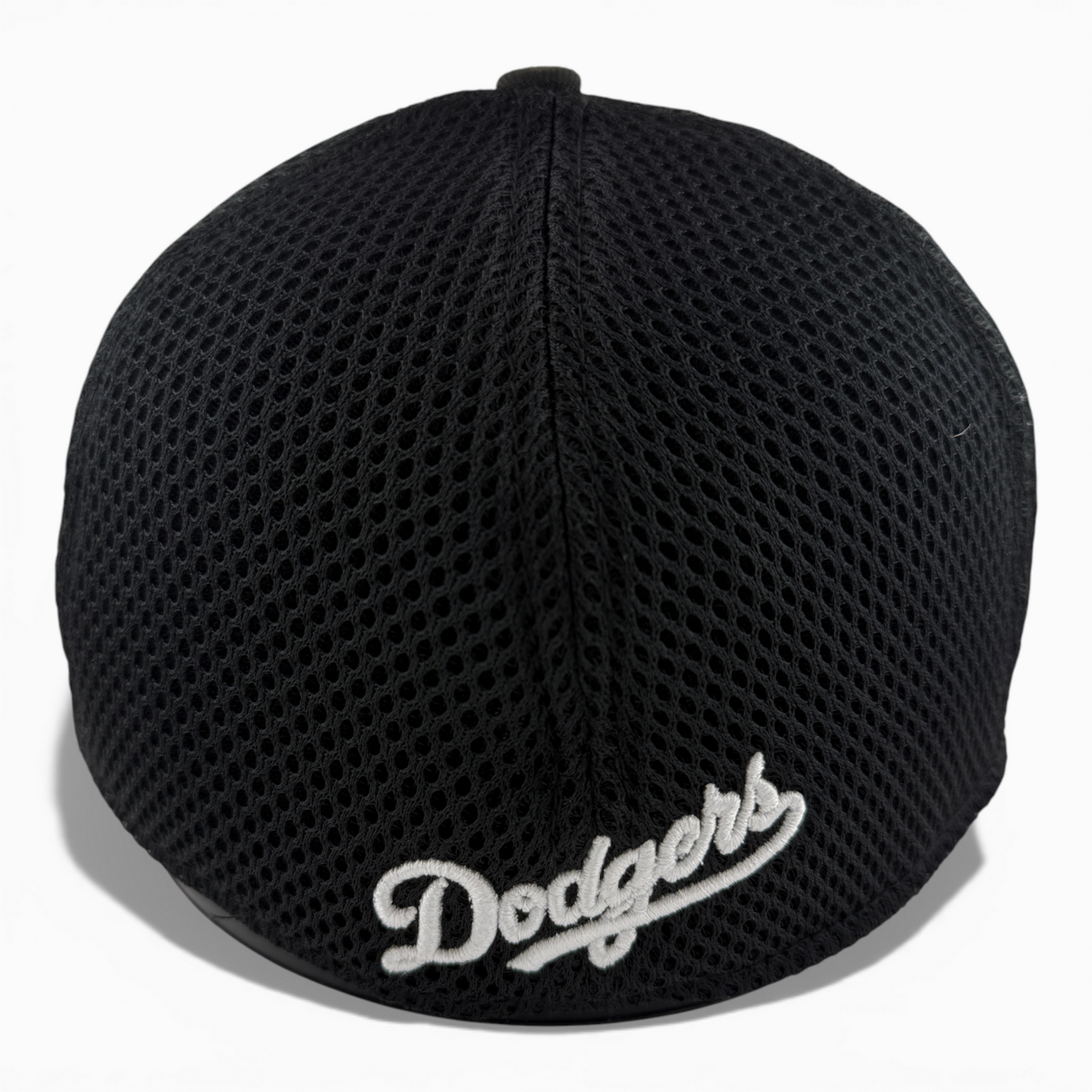 New Era Los Angeles Dodgers MLB Black White Logo Neo Mesh 39Thirty Flex Fit Hat