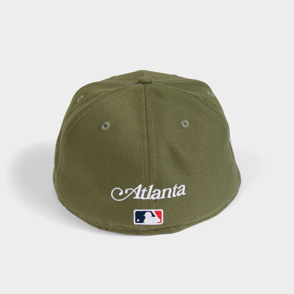 New Era Atlanta Braves 2021 World Series Patch Olive 59FIFTY Fitted Hat Cap