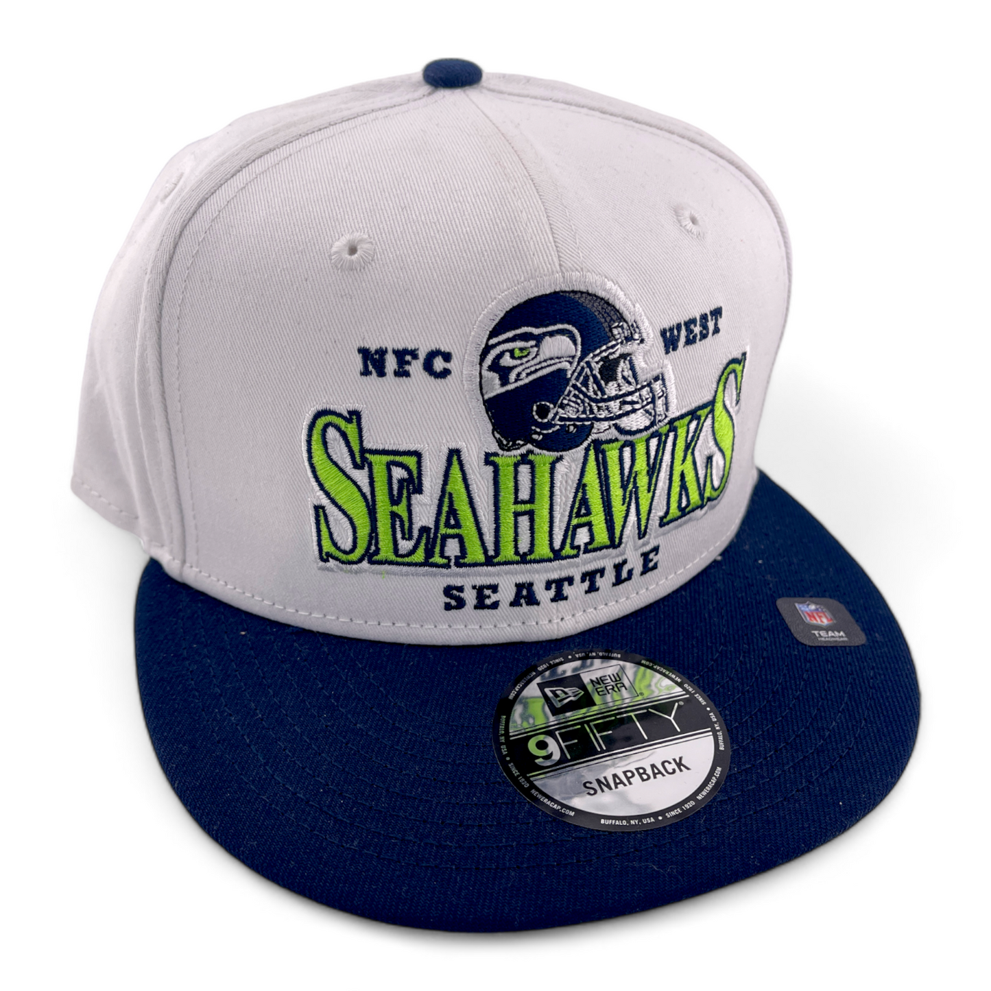 New Era Seattle Seahawks NFL Retro Title Logo 9FIFTY Snapback Adjustable Hat Cap