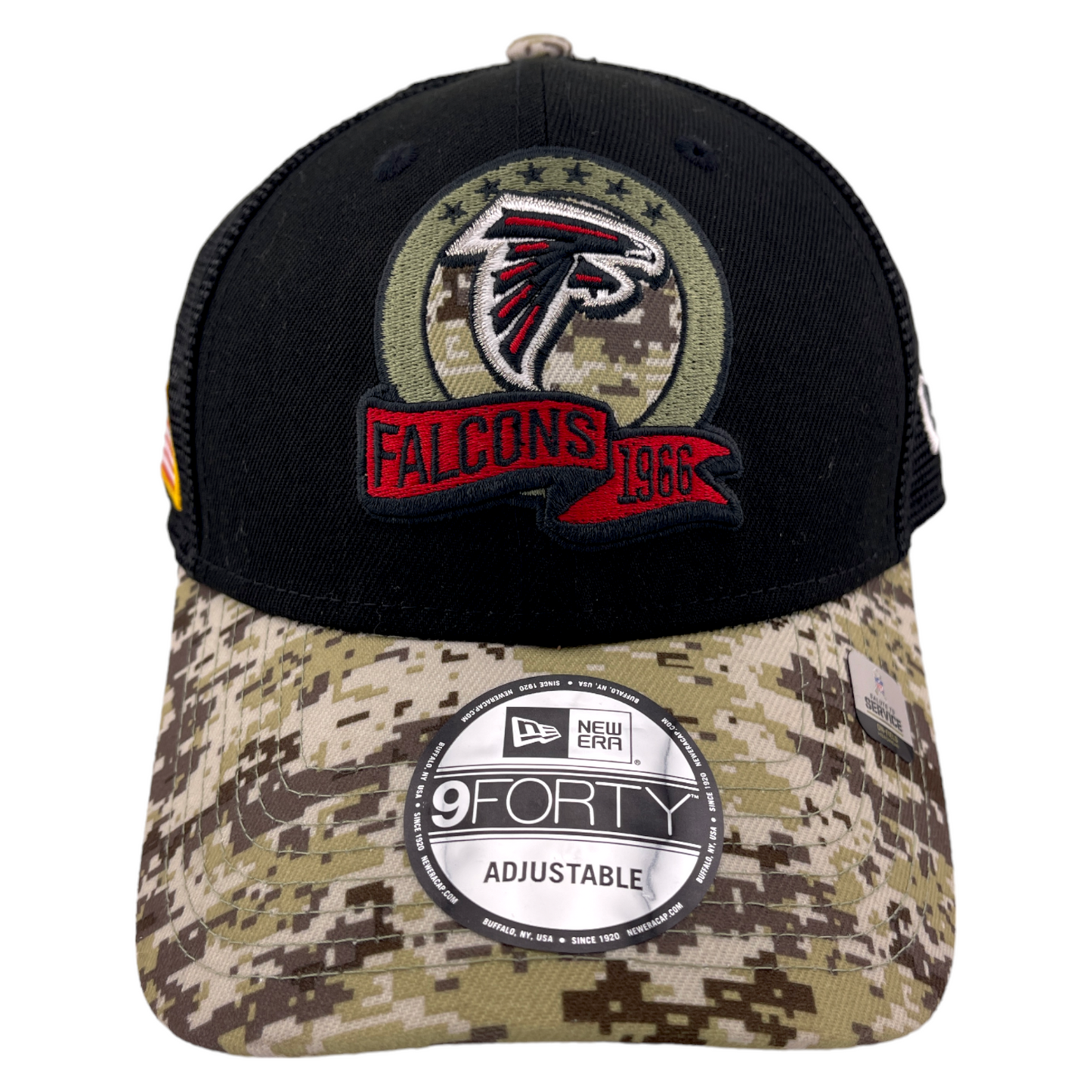 New Era Atlanta Falcons 2022 Salute to Service Black/Camo 9Forty Snapback Hat