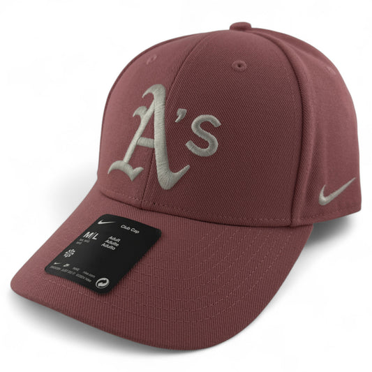 Nike Oakland Athletics A's MLB Pink Mauve Club Cap Structured Adjustable Hat