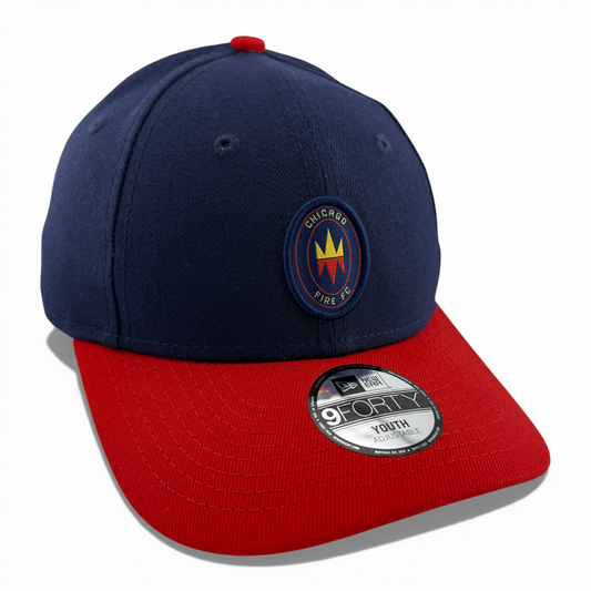 New Era Chicago Fire F.C. MLS Navy/Red 9Forty Adjustable Hat Cap Youth Kids