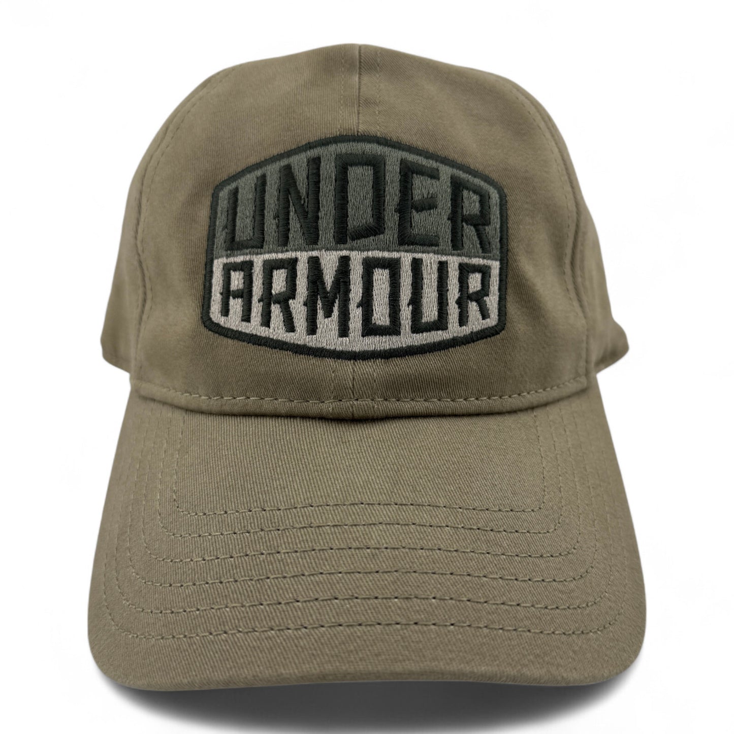 Under Armour Center Logo Patch Olive Green/Brown Heat Gear Flex Fit Hat Cap