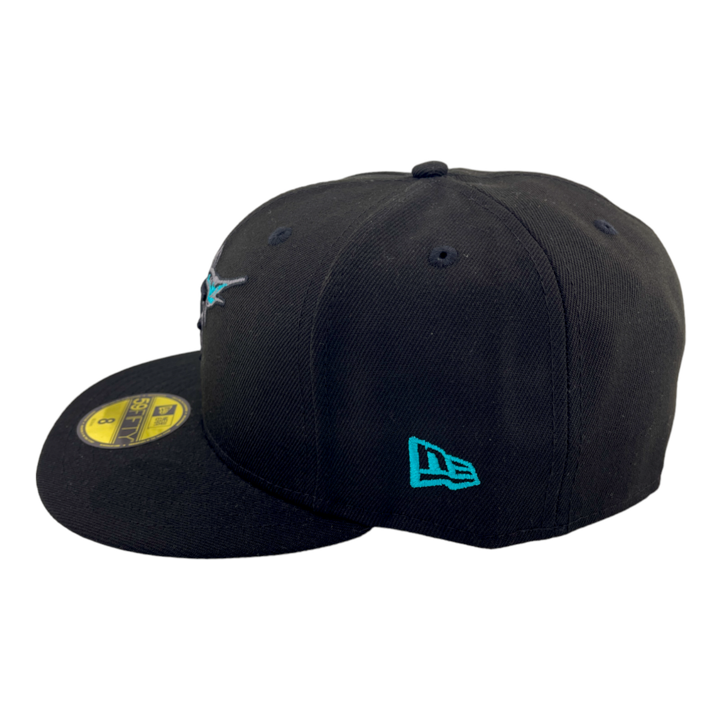 New Era Florida Marlins Inaugural Year Patch Blackout Pop UV 59FIFTY Fitted Hat Cap