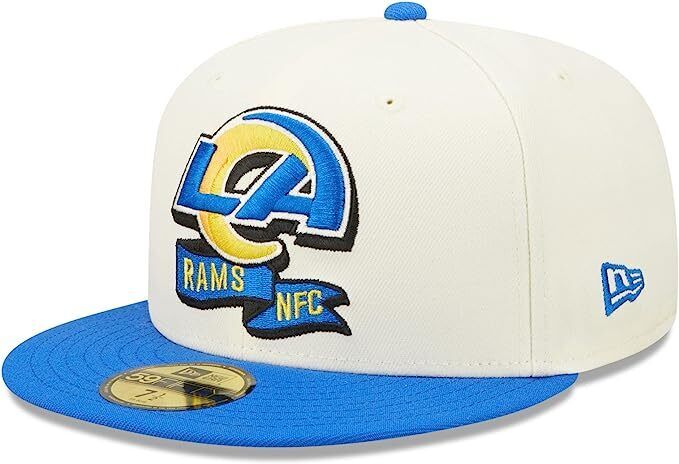 New Era Los Angeles Rams 2022 Sideline NFL Cream 59FIFTY Fitted Hat Cap