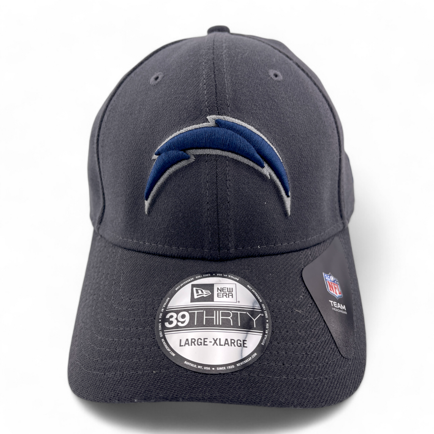 New Era Los Angeles Chargers NFL Graphite Grey 39Thirty Flex Fit Hat Cap