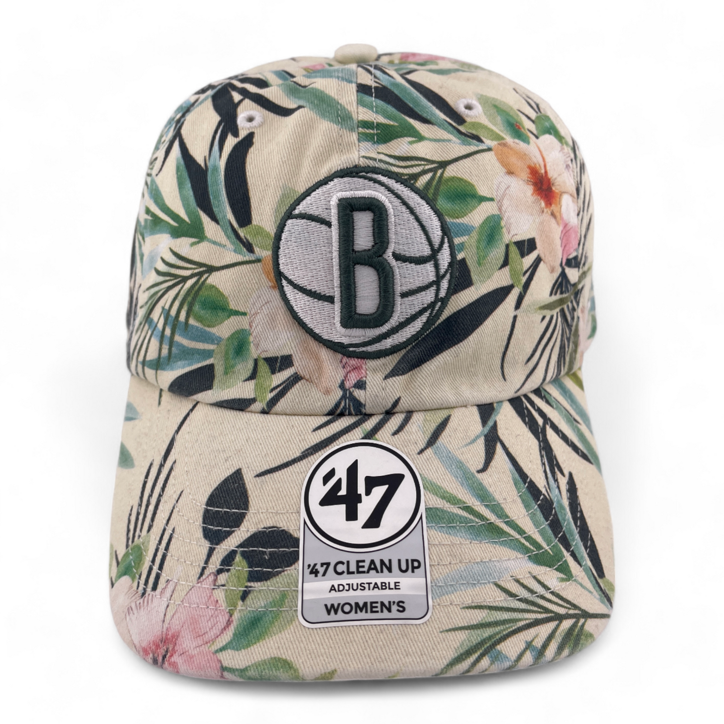 '47 Brand Brooklyn Nets NBA Bloom Floral Womens Clean Up Adjustable Dad Hat Cap