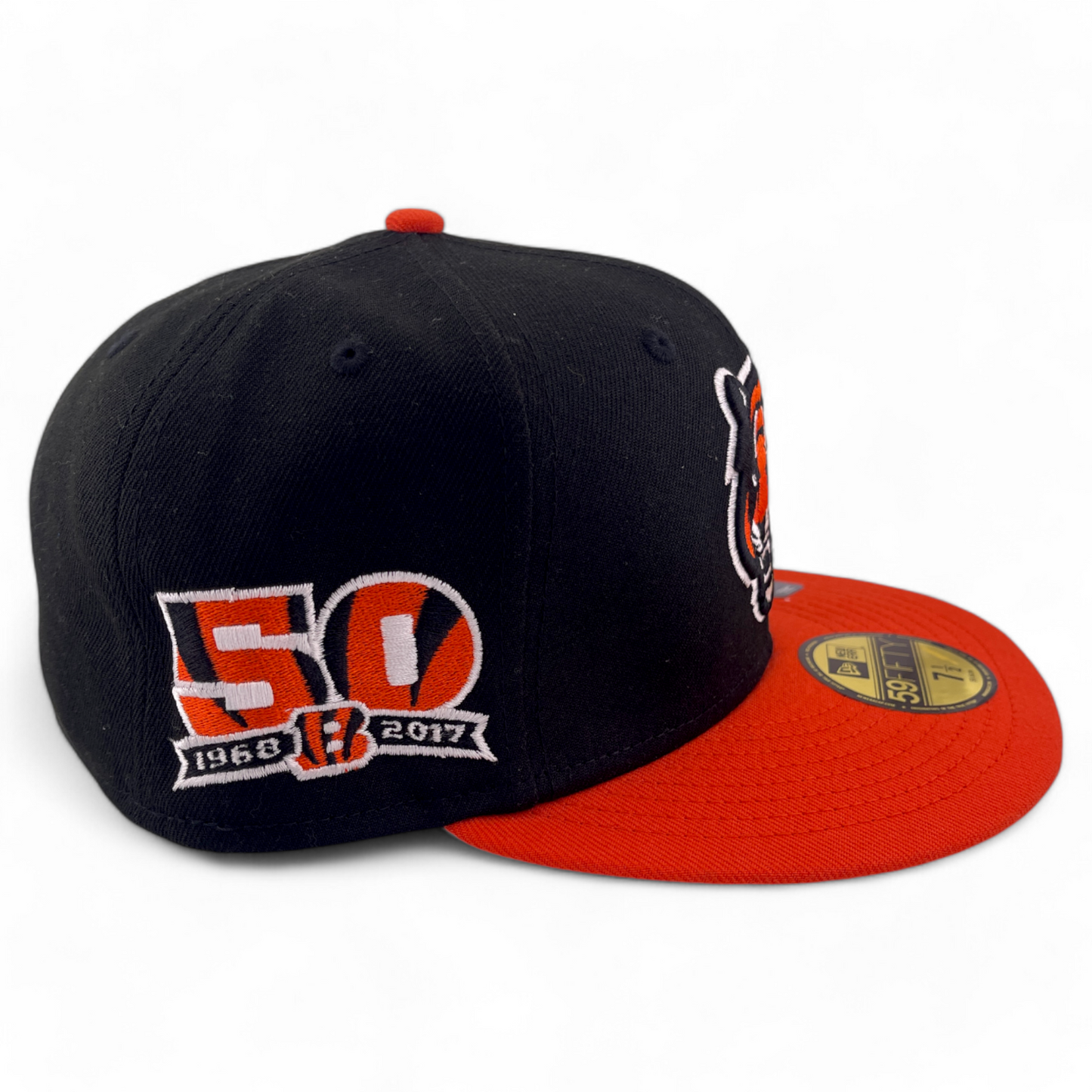 New Era Cincinnati Bengals NFL 2-Tone Black Pack 50th 59FIFTY Fitted Hat Cap