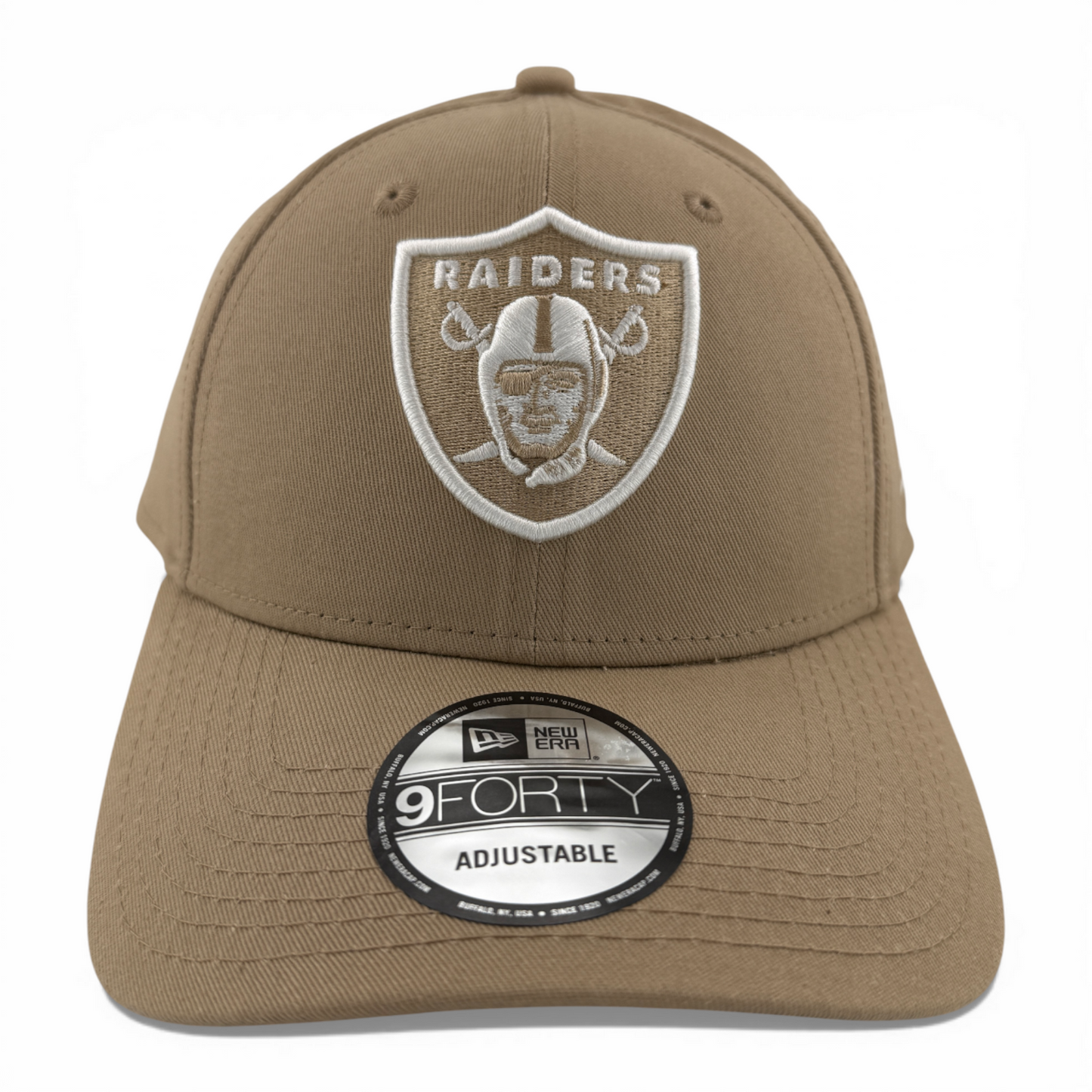 New Era Las Vegas Raiders NFL Tan Khaki 9Forty Snapback Adjustable Hat Cap