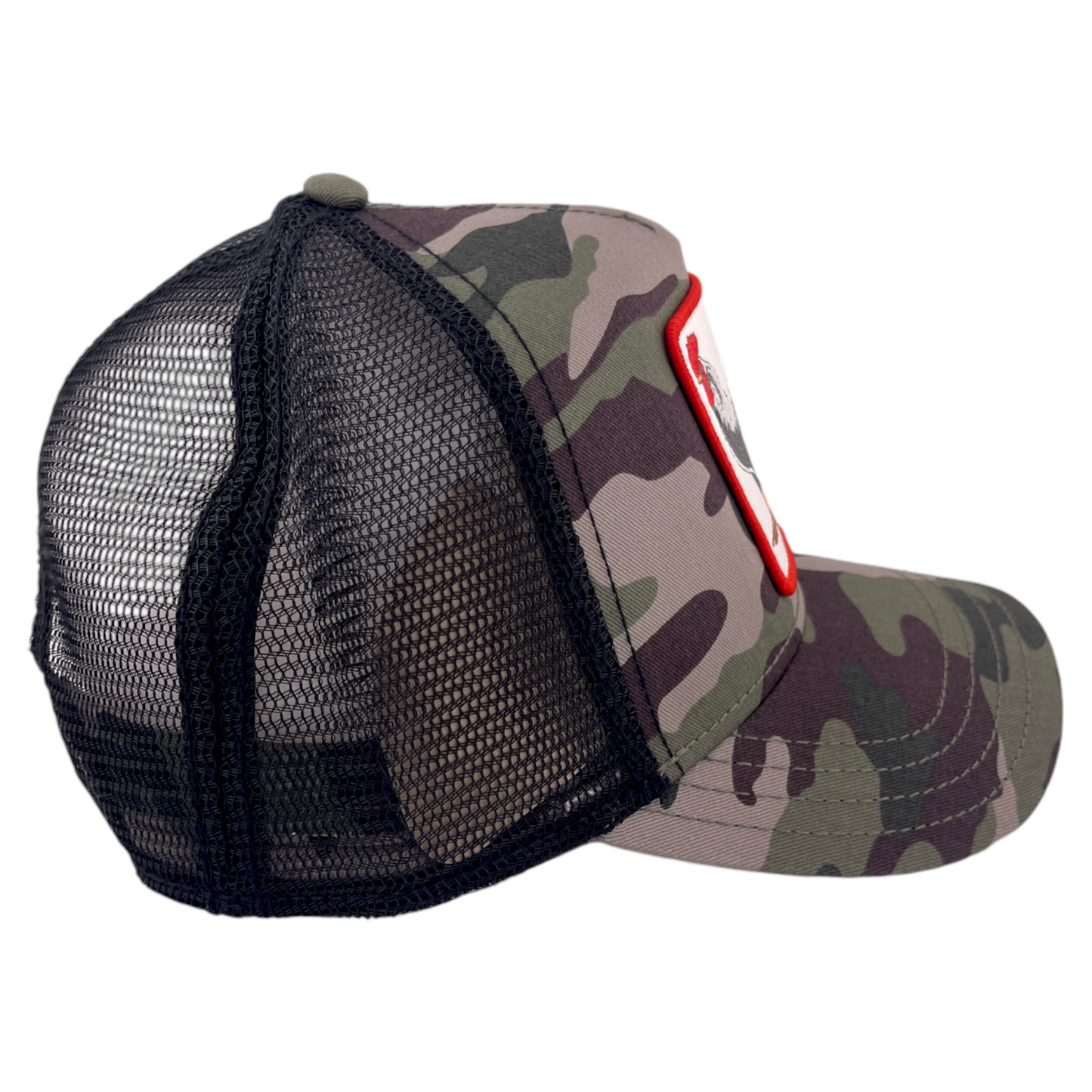 Goorin Bros Cock The Rooster Farm Camo Camouflage Mesh Back Trucker Snapback Hat