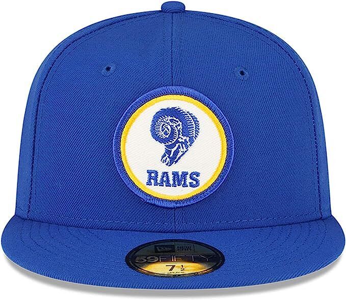 New Era Los Angeles Rams 2022 Sideline NFL Historic Logo Blue 59FIFTY Fitted Hat Cap