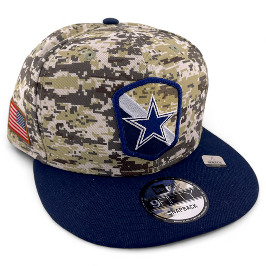 New Era Dallas Cowboys NFL 2023 Salute to Service Camo 9Fifty Snapback Hat Cap