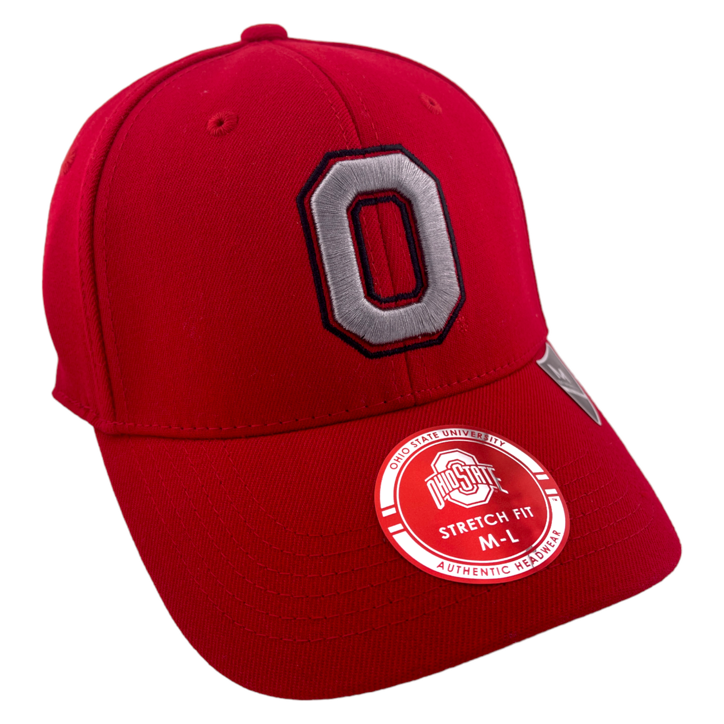 Ohio State University Buckeyes Red/Grey "O" Logo Memory Fit Flex Stretch Fit Hat Cap