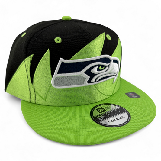 New Era Seattle Seahawks NFL Retro Wave Sharktooth Neon 9Fifty Snapback Hat Cap