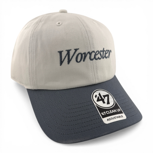 '47 Brand Worcester Red Sox WooSox Foundation Script Clean Up Adjustable Dad Hat