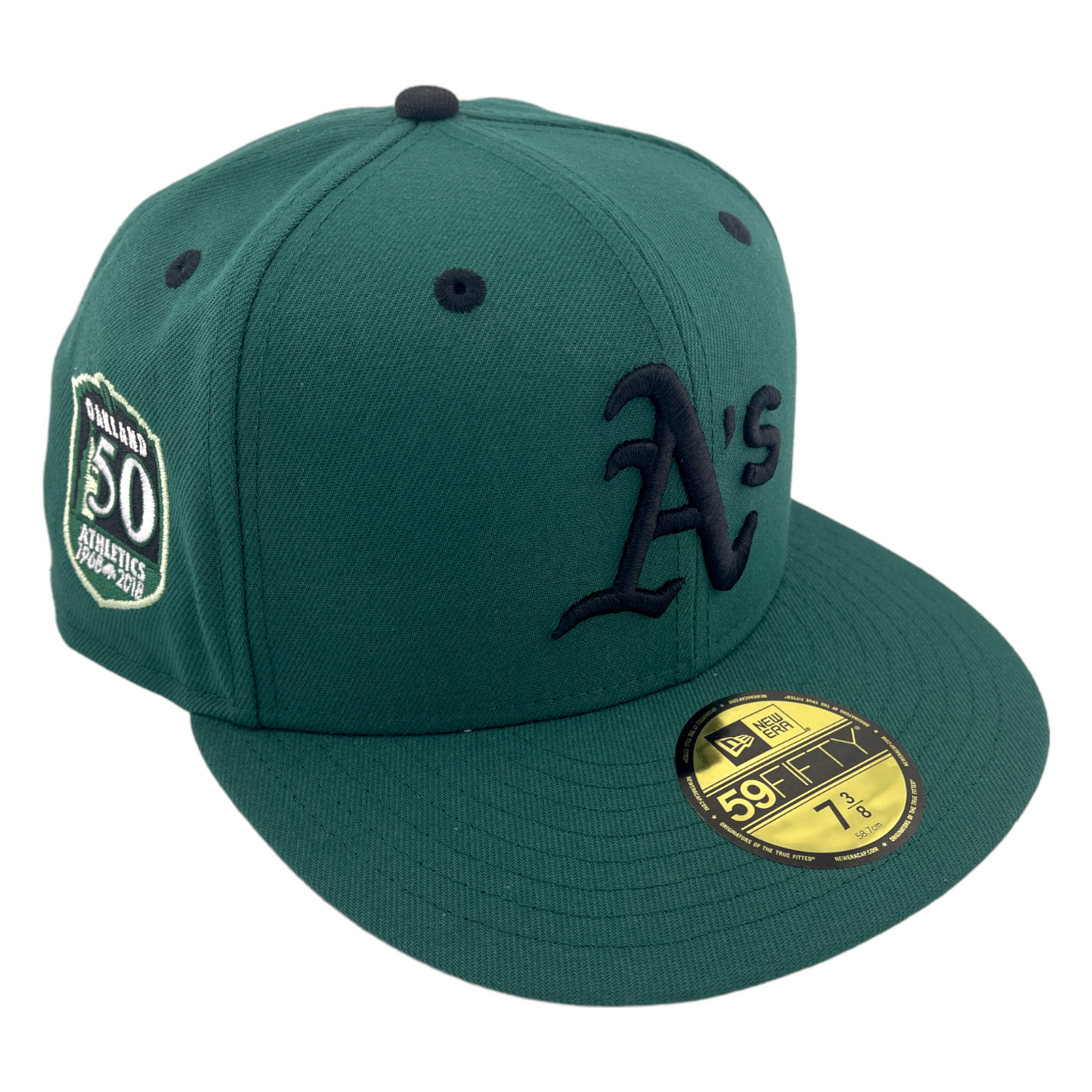 New Era Oakland Athletics A's DC vs Marvel 50th Patch Green 59FIFTY Fitted Hat Cap