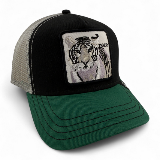 Goorin Bros The White Tiger Green Farm Mesh Trucker Snapback Adjustable Hat Cap
