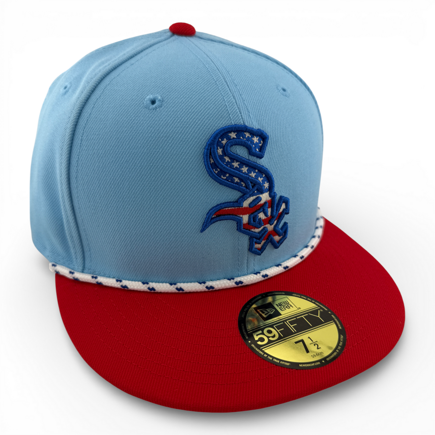New Era Chicago White Sox MLB 2025 4th of July USA Flag Rope 59Fifty Fitted Hat