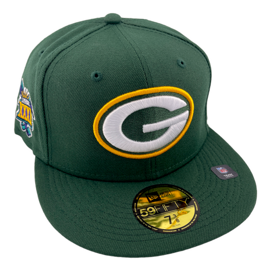 New Era Green Bay Packers Super Bowl XXXI Patch Green/Grey UV 59Fifty Fitted Hat Cap