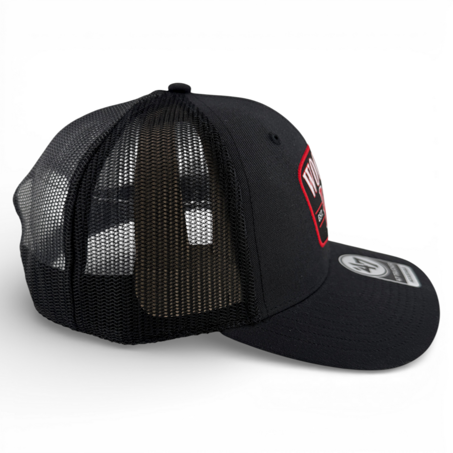 '47 Brand Worcester WooSox MiLB Black Squad Mesh Trucker Snapback Adjustable Hat