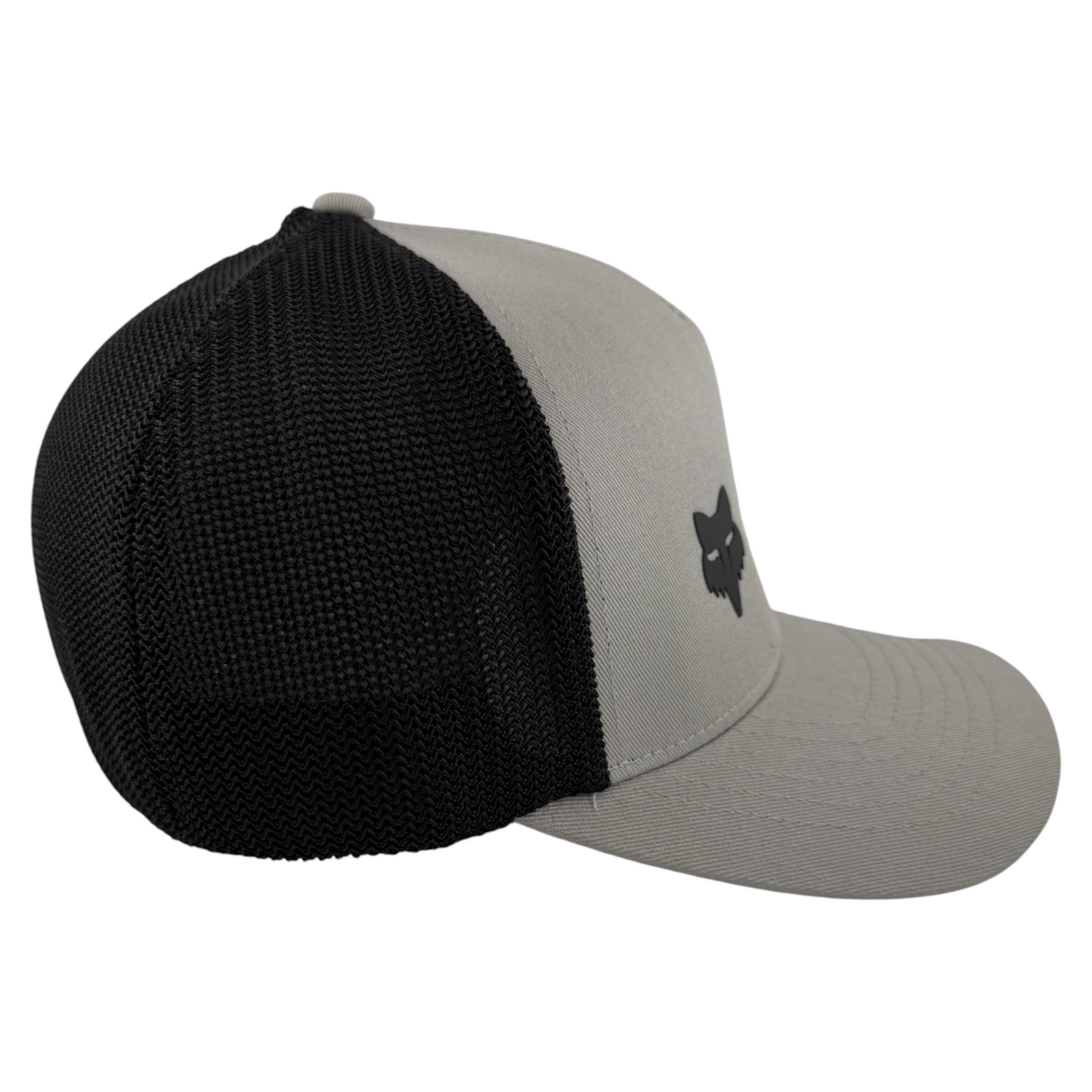 Fox Racing Absolute Logo Grey Mesh Back Stretch Flexfit Flex Fit Fitted Hat Cap