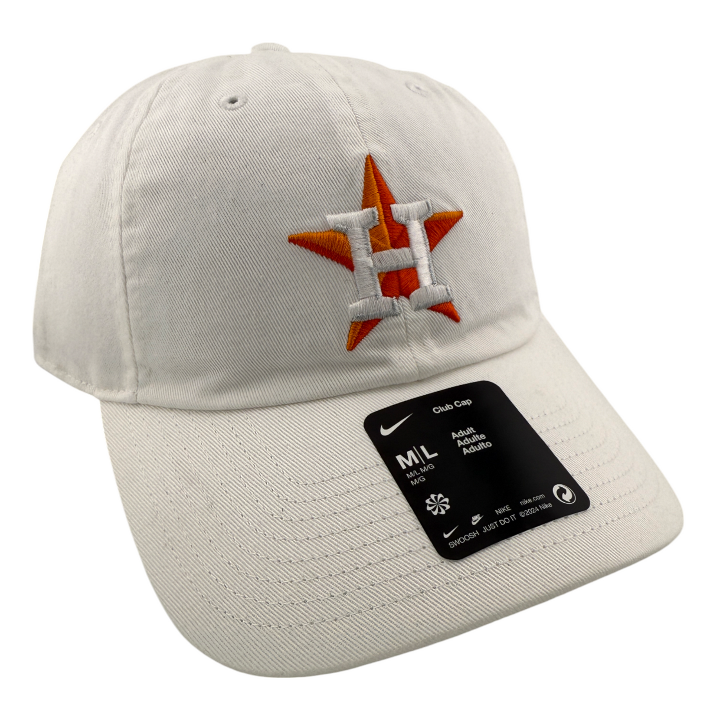 Nike Houston Astros MLB White Club Cap Unstructured Adjustable Dad Hat Adult M/L