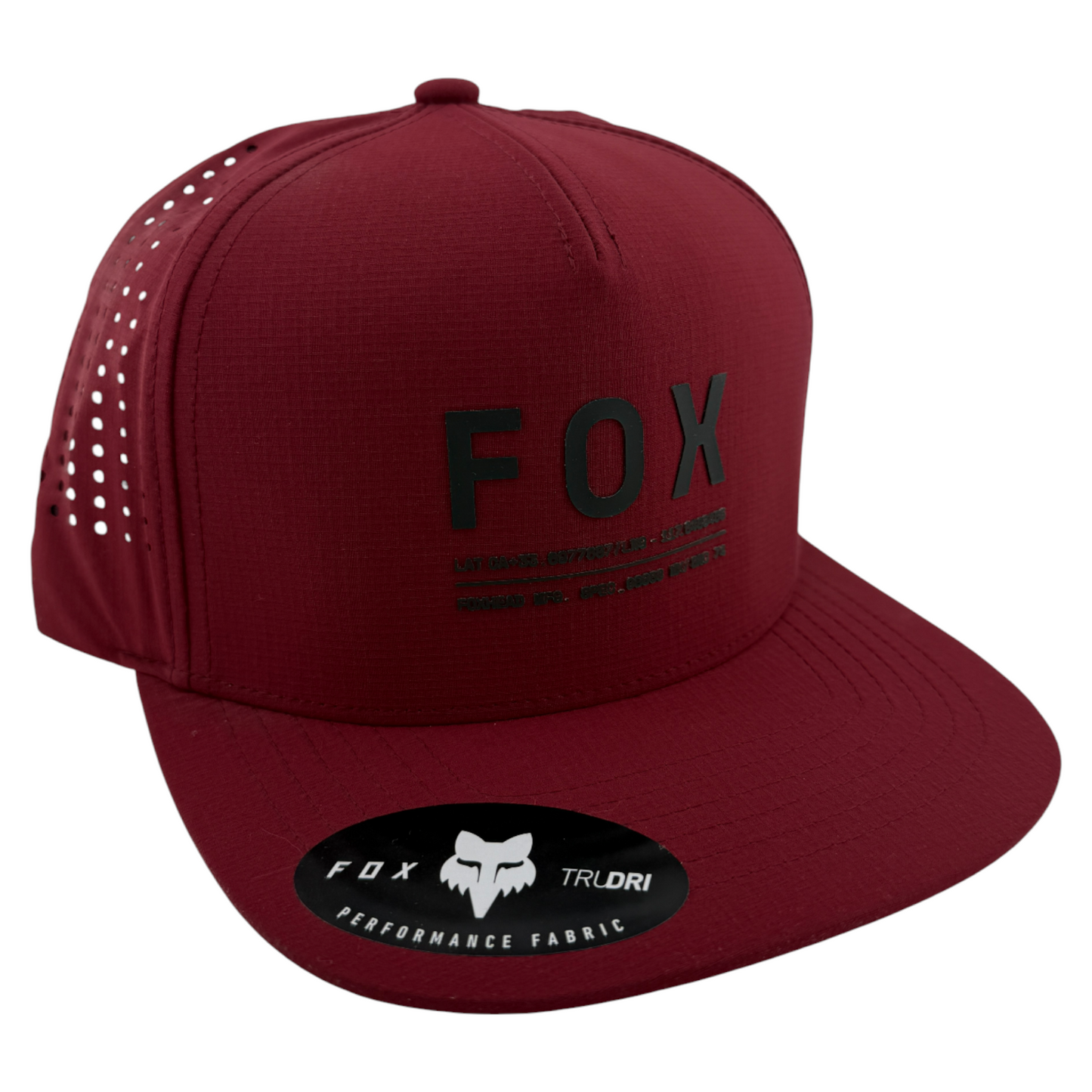 Fox Racing Non Stop Tech Logo Sport A-Frame Maroon Adjustable Snapback Hat Cap
