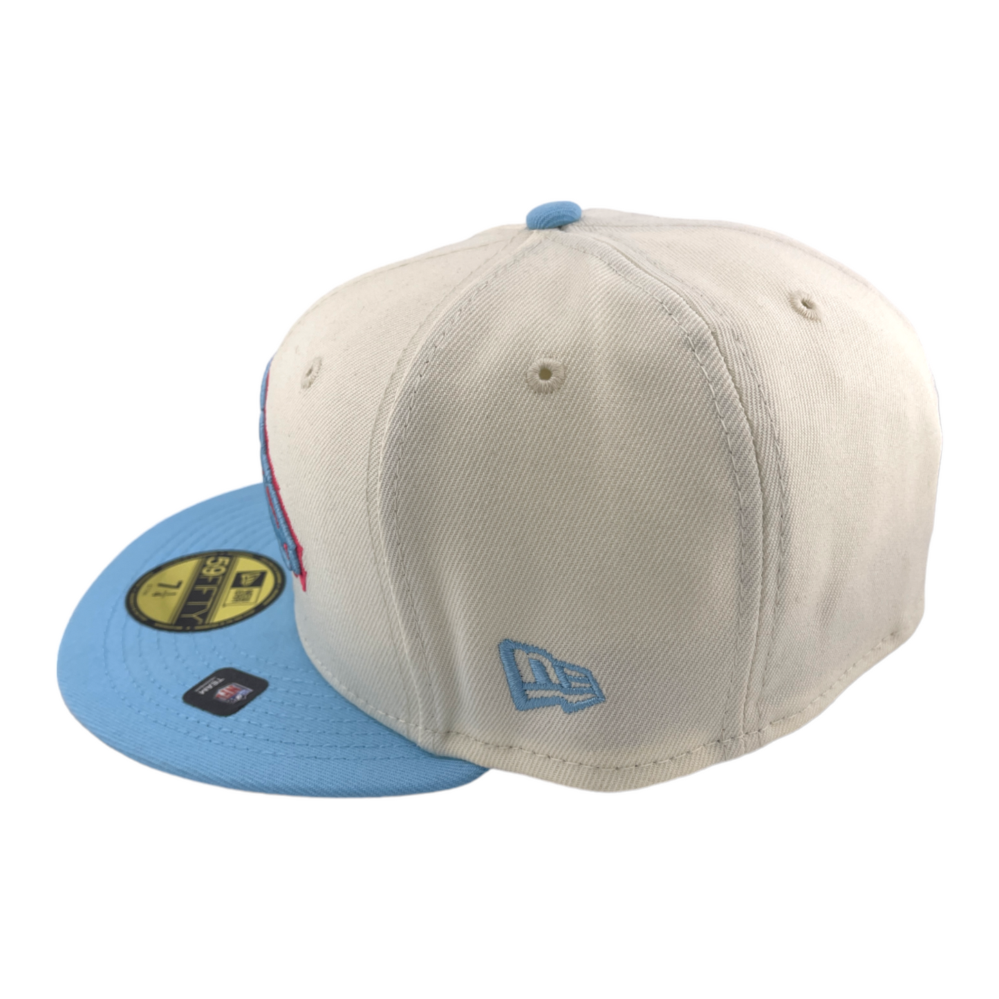 New Era Denver Broncos 2 Tone White/Teal/Pink Logo Grey UV 59Fifty Fitted Hat Cap