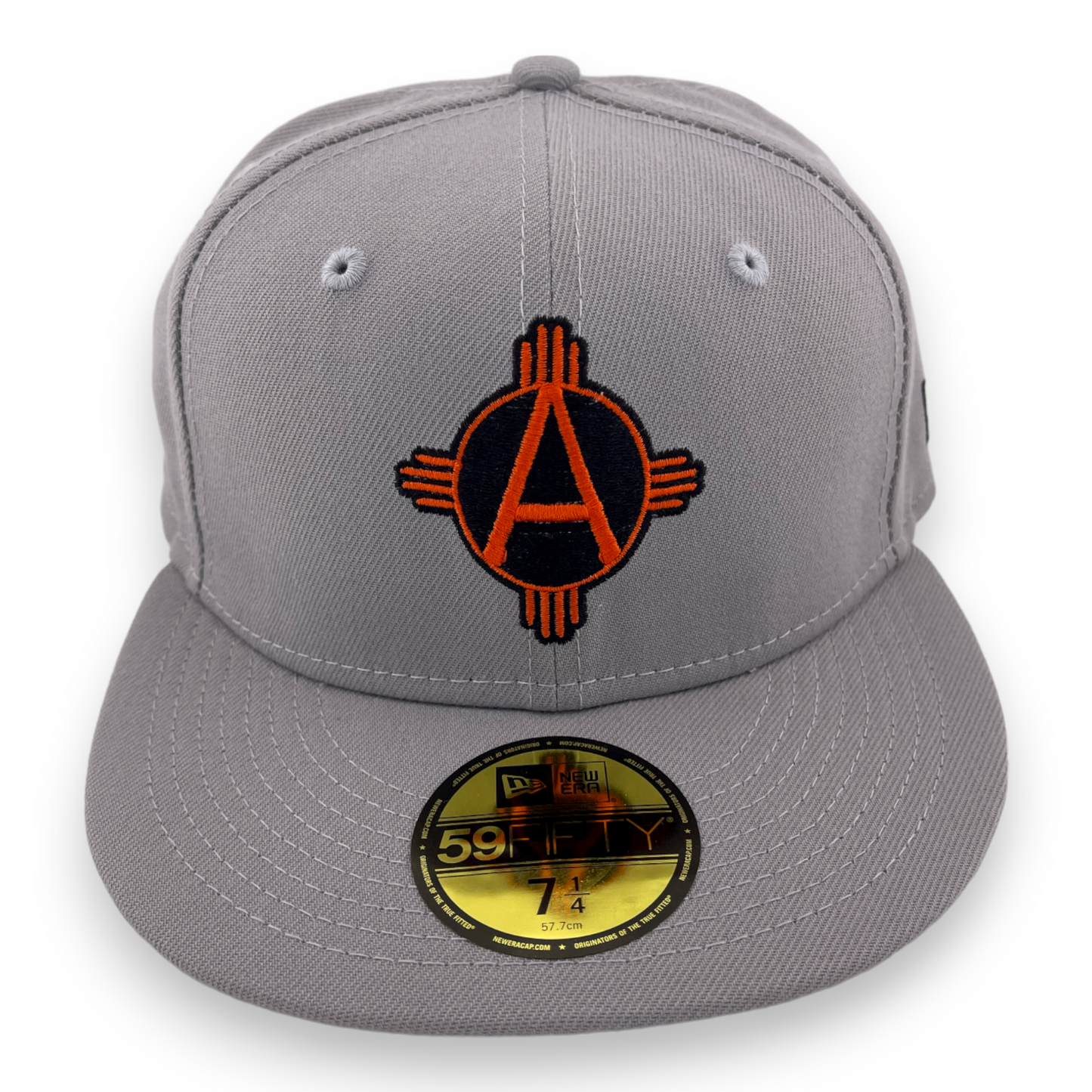 New Era Albuquerque Dukes Orange Zia Logo Gray UV MiLB 59Fifty Fitted Hat