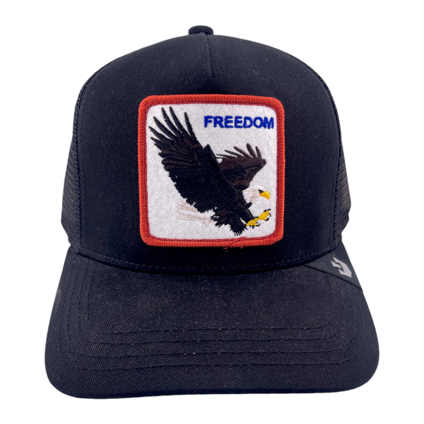 Goorin Bros The Freedom Eagle Farm All Black Mesh Back Trucker Snapback Hat Cap