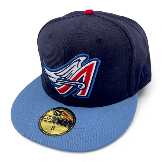 New Era Los Angeles Angels MLB Navy Blue Wool Cooperstown 59Fifty Fitted Hat Cap