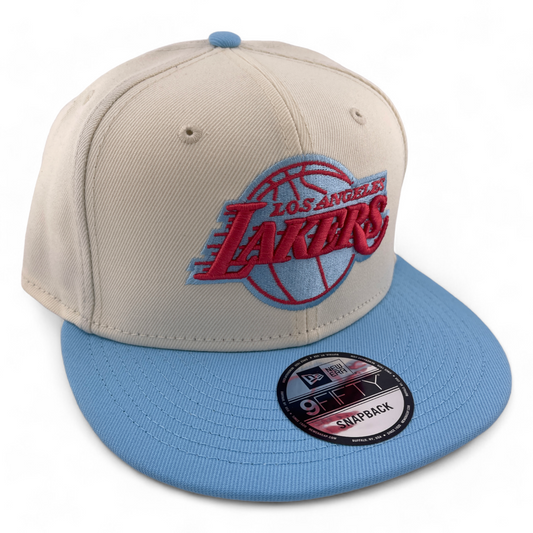 New Era Los Angeles Lakers NBA 2-Tone Color Pack Cream/Teal 9Fifty Snapback Hat