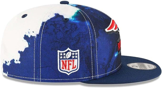 New Era New England Patriots 2022 Sideline NFL Ink Dye Blue 9FIFTY Snapback Hat Cap