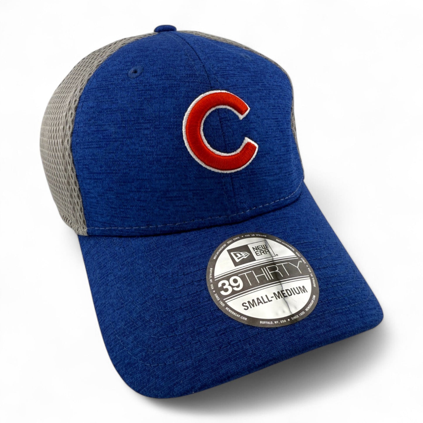 New Era Chicago Cubs MLB Blue Heather Neo Mesh 39Thirty Stretch Fit Hat Cap
