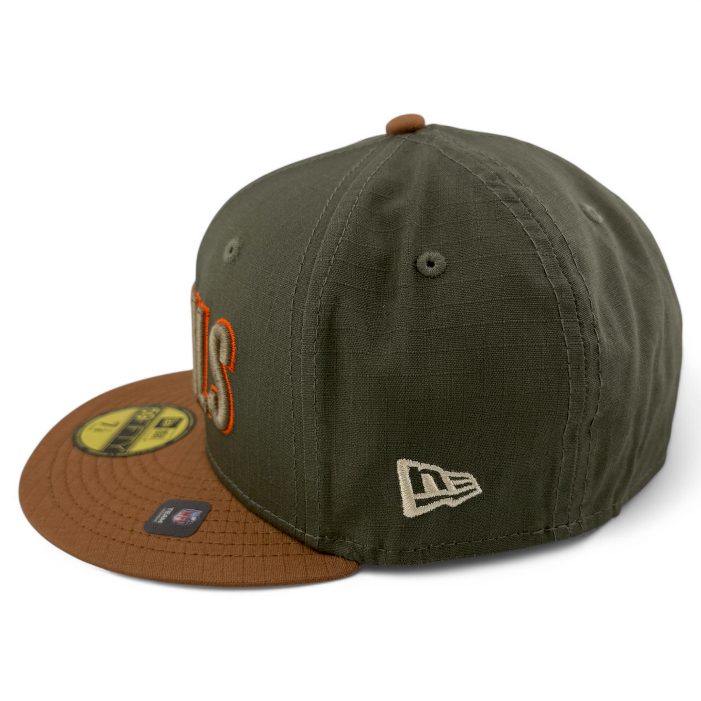 New Era Cincinnati Bengals NFL Ripstop Olive 50th Patch 59Fifty Fitted Hat Cap