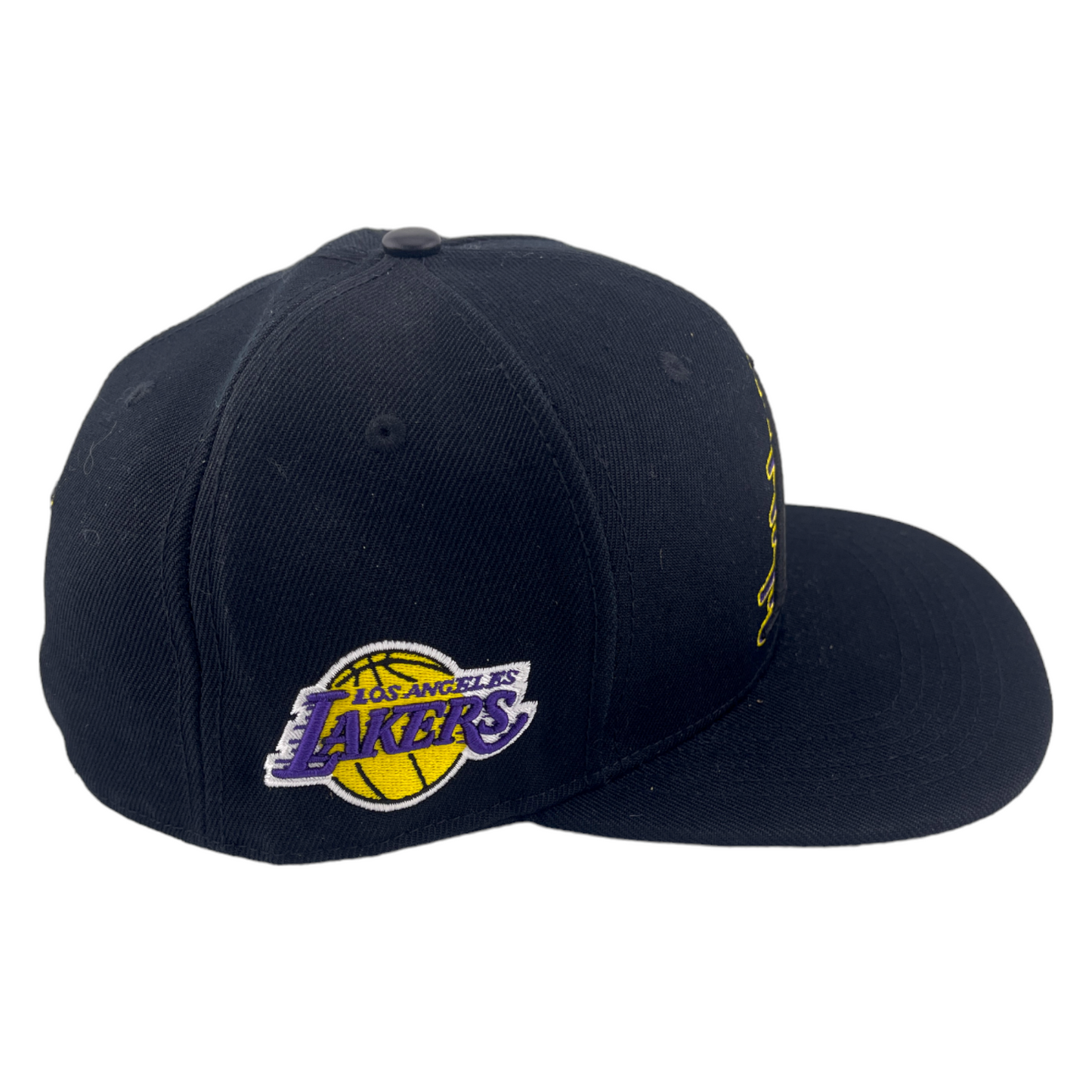 Pro Standard Los Angeles Lakers Drop Shadow Script Patch Black UV Snapback Hat Cap